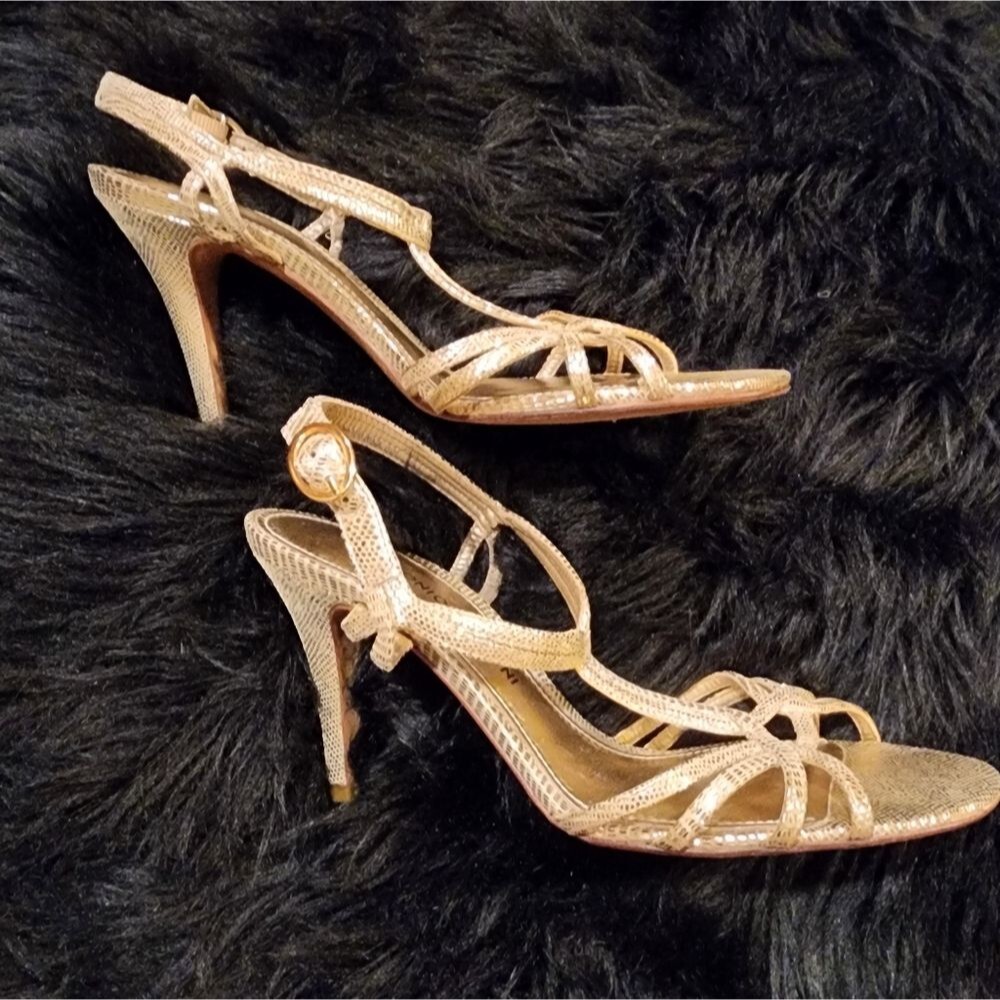 Antonio Melani Gold Heels Strappy Sandals Size 6½